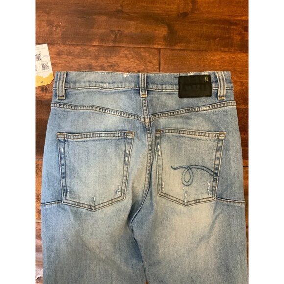 R13 Blue Light Wash Distressed Deacon Slate Denim Jeans, Size 29 - Picture 7 of 10